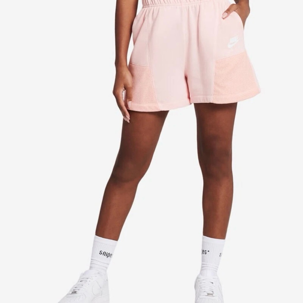 Nike Womens Air Fleece Shorts Pink Medium Dm6470610 Brand New With Tags
